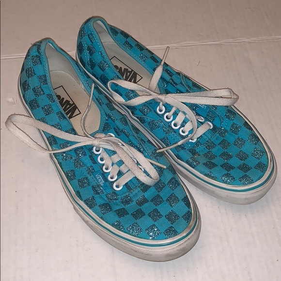glitter checkered vans